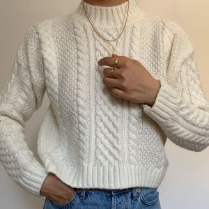 Mockneck Cableknit Sweater